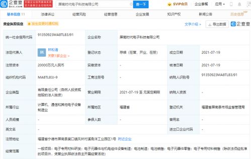 寧德時代跨界布局 新設電子科技公司，深耕電子專用材料制造